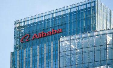 Alibaba Group Holdings Ltd. signage is displayed outside the company's offices on July 14