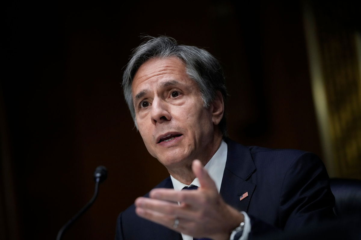 <i>Drew Angerer/Getty Images</i><br/>U.S. Secretary of State Antony Blinken testifies during a Senate Foreign Relations Committee hearing on Capitol Hill