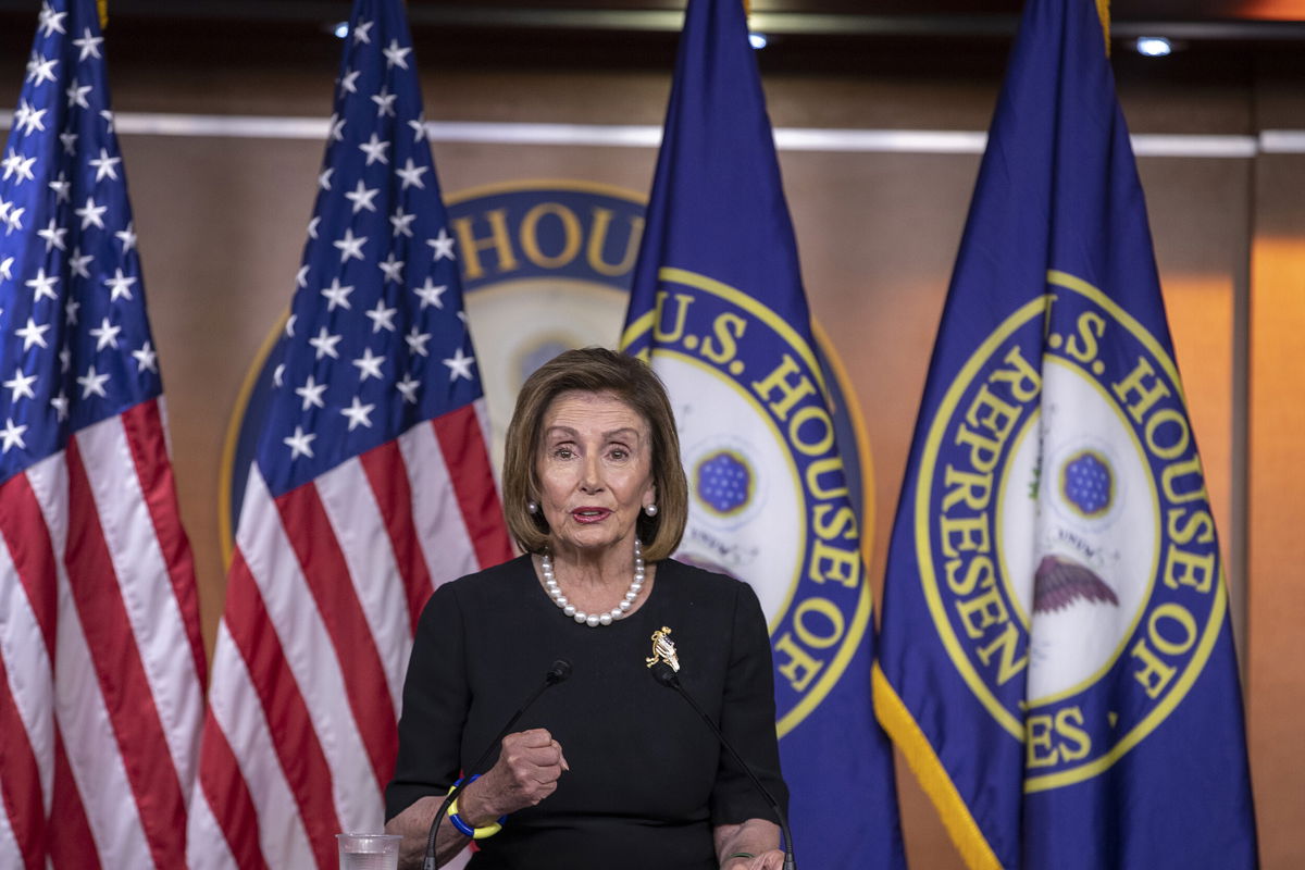 <i>Tasos Katopodis/Getty Images</i><br/>House Speaker Nancy Pelosi