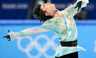 Japanese figure skater Yuzuru Hanyu competes at the Beijing 2022 Winter Olympic Games on February 10.