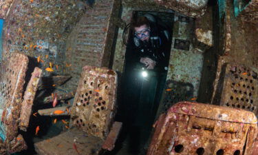 Divers can explore the cockpit and cabin.