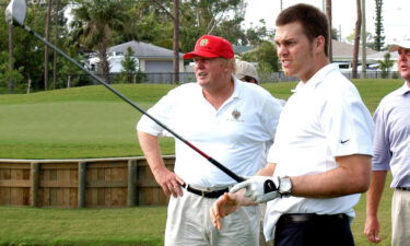 Tom Brady with former president Donald Trump at Trump International Golf Club