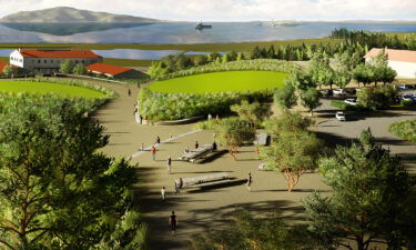 This rendering shows the vision of a green oasis in San Francisco set atop -- and also hiding -- a busy highway tunnel.