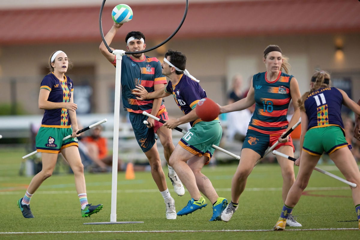 <i>courtesy Major League Quidditch</i><br/>The San Antonio Soldados and New Orleans Curse play a game of quidditch