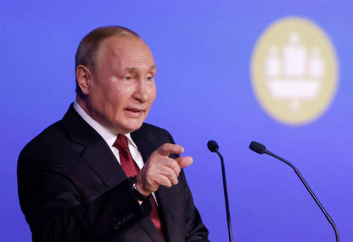 <i>Maxim Shemetov/Reuters</i><br/>Russian President Vladimir Putin delivers a speech during a session of the St. Petersburg International Economic Forum (SPIEF) in Saint Petersburg