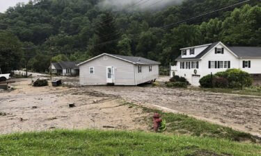 Damage from flooding is seen in the Whitewood community of Buchanan County.