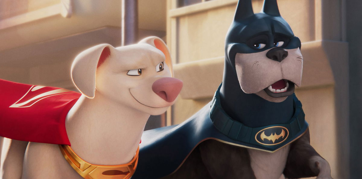 <i>Warner Bros. Picture</i><br/>Dwayne Johnson as Krypto and Kevin Hart as Ace in 'DC League of Super-Pets.'
