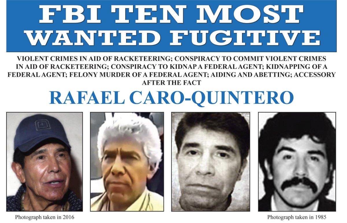 <i>AP</i><br/>The FBI wanted poster for Rafael Caro Quintero.