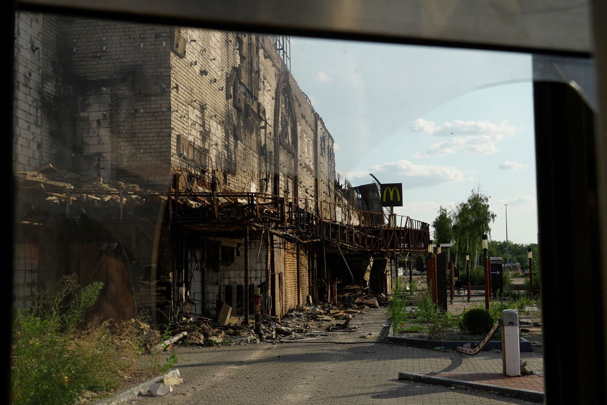 <i>Stringer/AFP/Getty Images</i><br/>A view of the destroyed Fabrika shopping mall in the city of Kherson on July 20