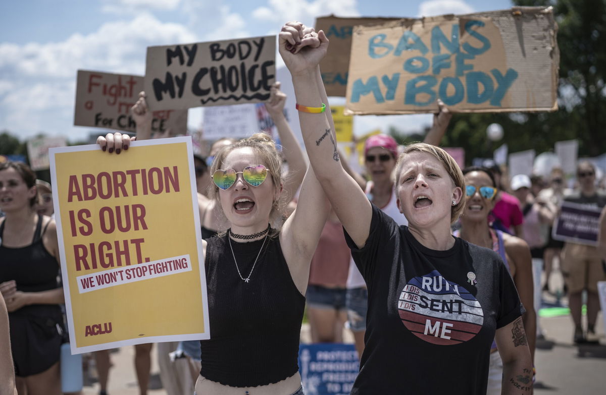 <i>Jerry Holt/Star Tribune/Getty Images</i><br/>Supporters of abortion rights rally in St. Paul