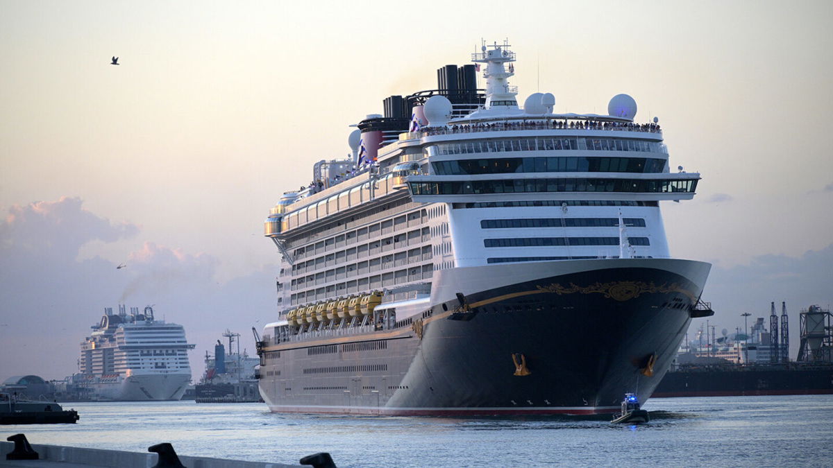 <i>Phelan M. Ebenhack/AP</i><br/>The Disney Fantasy cruise ship is seen here in Port Canaveral