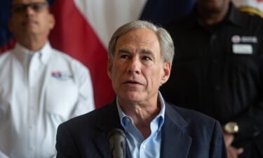 Gov. Greg Abbott speaks during a news conference in Dallas