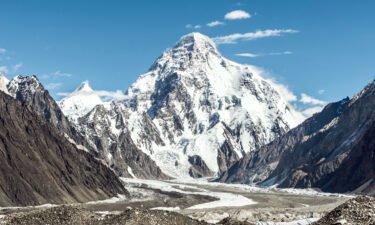 Seen here is the K2 mountain with Angelus peak and Godwin-Austen glacier from Concordia. The world's second highest mountain