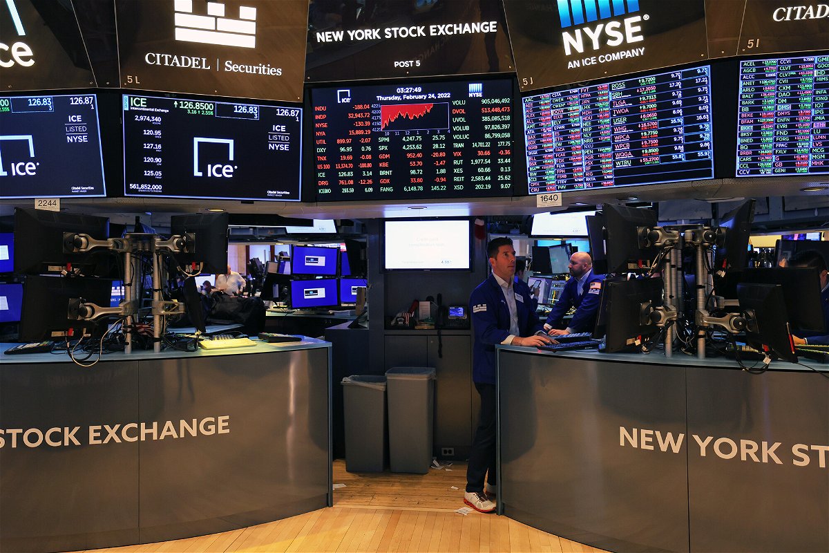 <i>Michael M. Santiago/Getty Images</i><br/>Traders work on the floor of the New York Stock Exchange (NYSE) on February 24 in New York City. For the first time ever