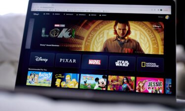 The Disney+ website on a laptop computer in the Brooklyn borough of New York