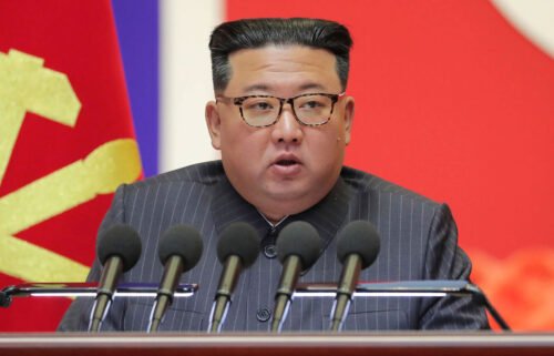 North Korea fired two cruise missiles early on August 17 from the coastal town of Onchon into waters off its west coast. North Korean leader Kim Jong Un is pictured here in Pyongyang on August 10.