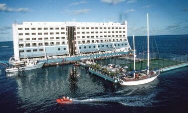 The floating hotel was designed as a luxury stopover for divers.