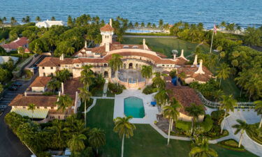 An aerial view of former President Donald Trump's Mar-a-Lago estate is seen