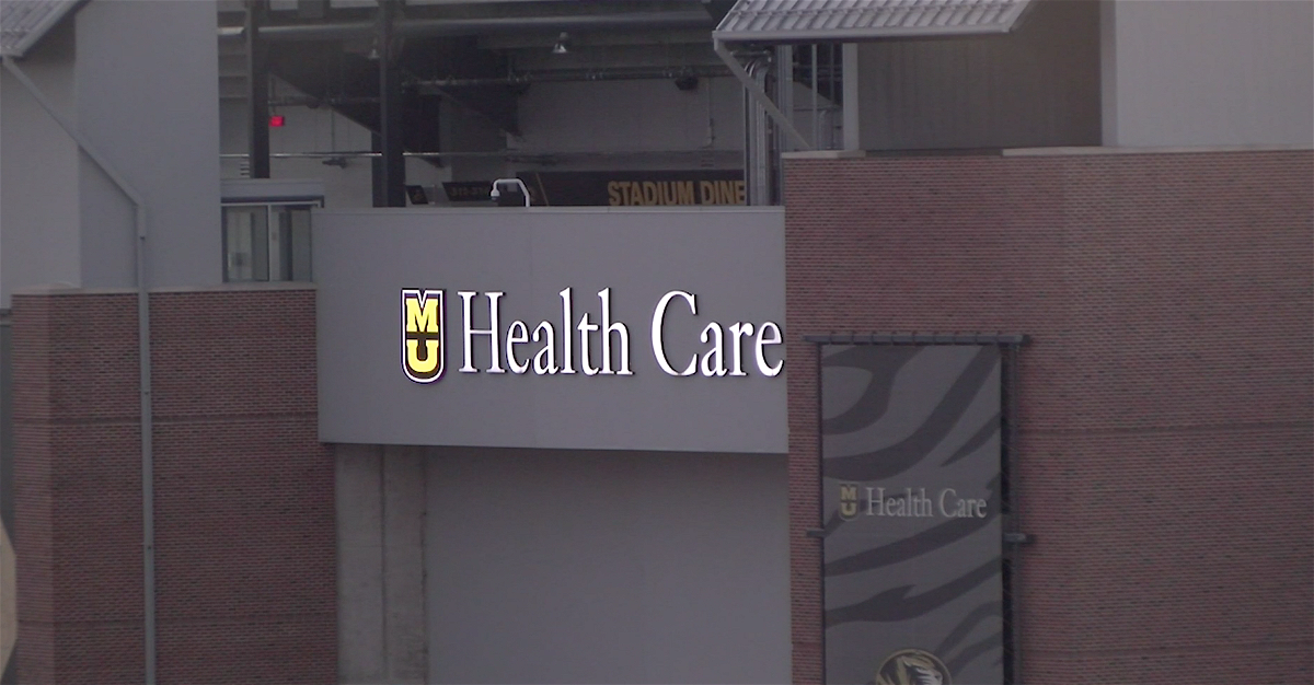 MU Health Care logo outside Memorial Stadium