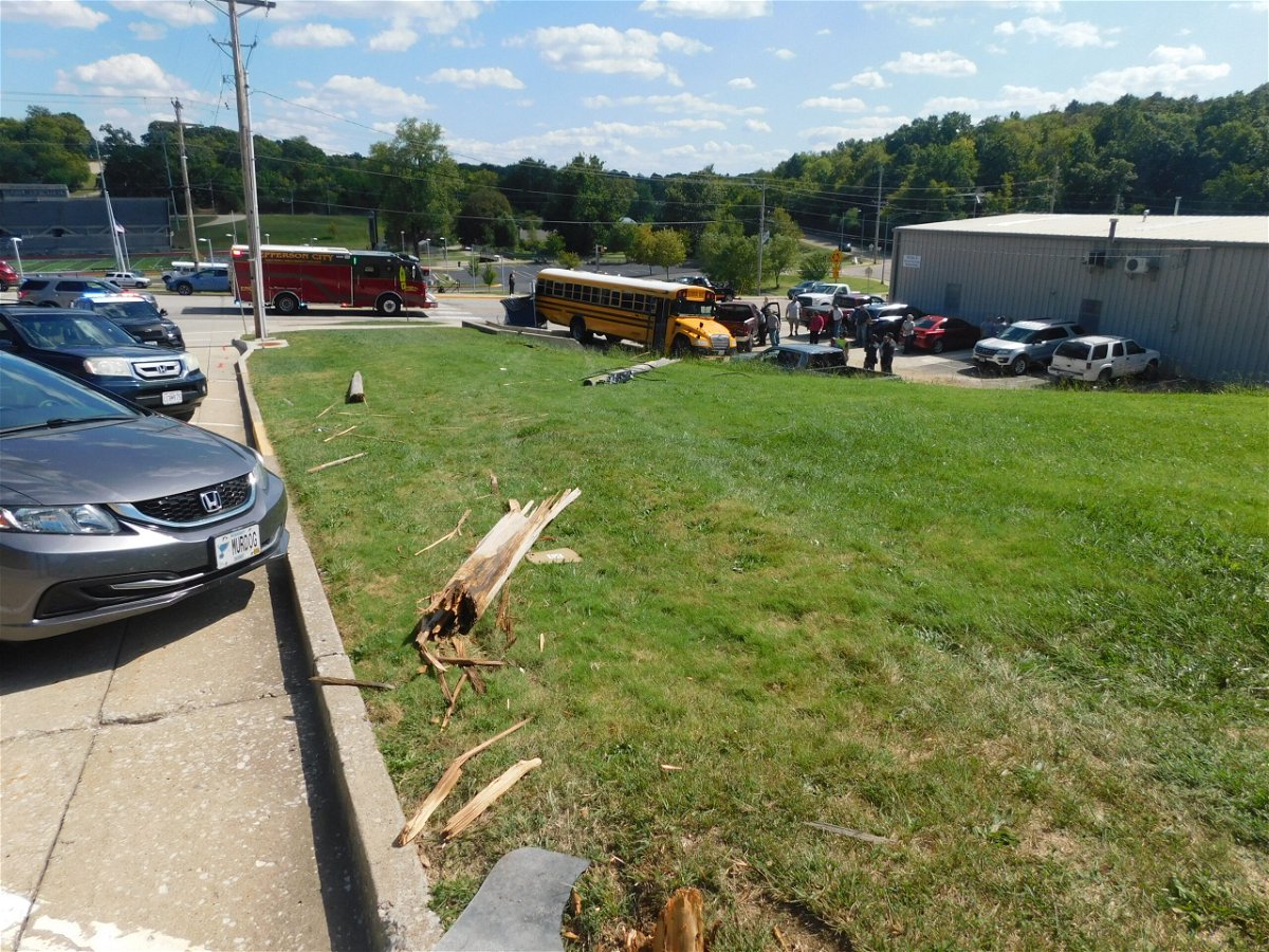 The scene of a Jefferson City High School volleyball team bus crash Monday, Sept. 12, 2022, in Jefferson City.