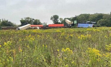 A train derailed just north of Hampton Monday morning.