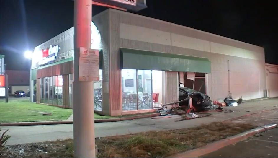 <i>KTRK</i><br/>A wrong-way driver is suspected of driving under the influence when he crashed into a restaurant in west Houston