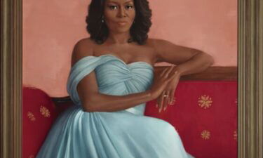 Former First Lady Michelle Obama's official White House portrait is seen here.