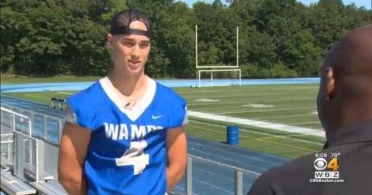 <i>WBZ</i><br/>Braintree High School senior and starting quarterback James Tellier returns to the field after a battle with cancer.