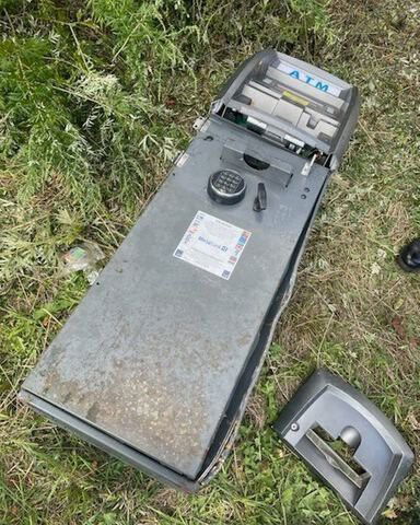 <i>CT State Police/WFSB</i><br/>A stolen ATM from New Haven was found discarded along Route 8 in Bridgeport