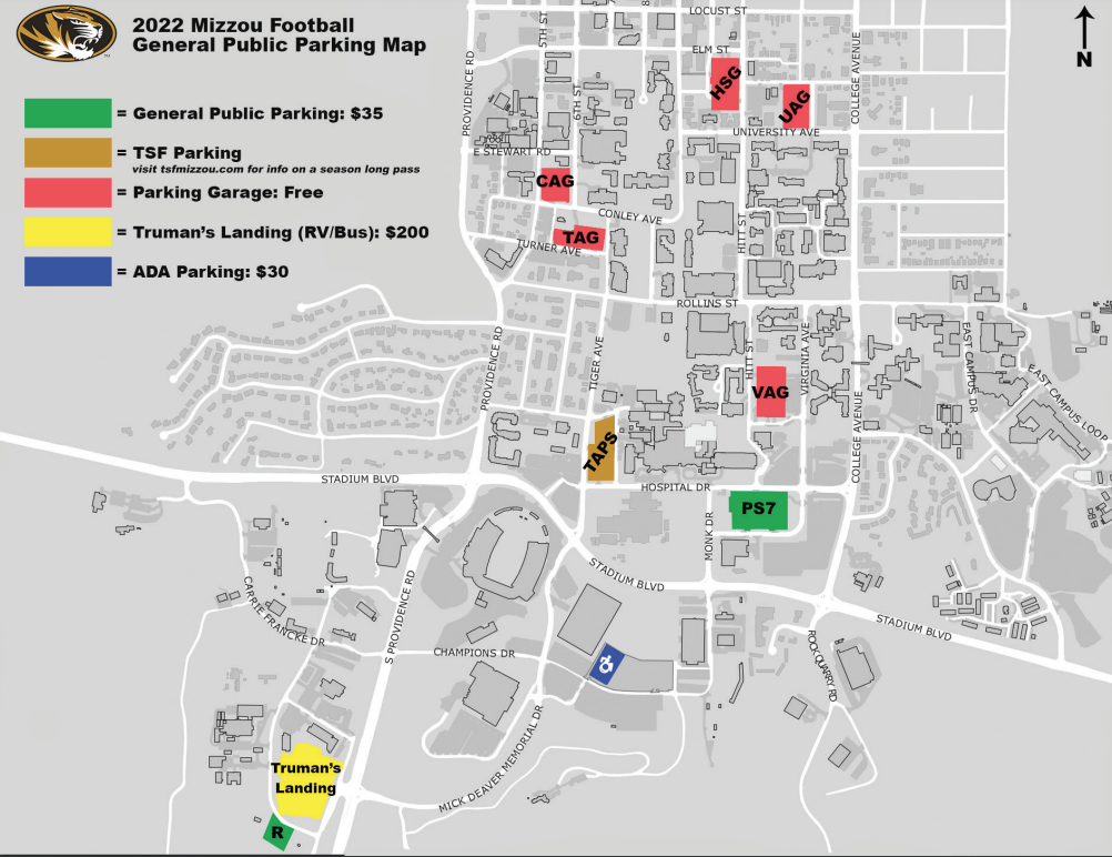 Vera Brock Info Mizzou Football Parking Map 2022