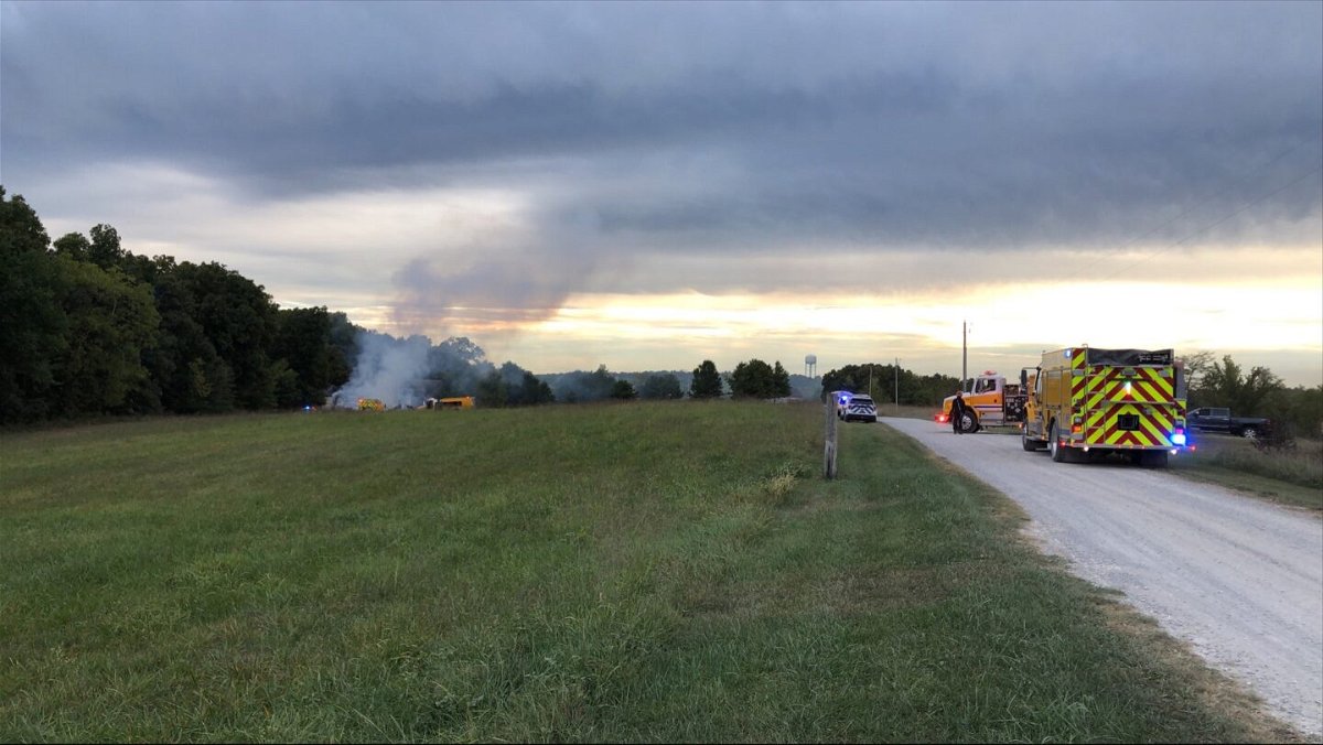 Boone County firefighters responded to a structure fire Thursday night south of Harrisburg.