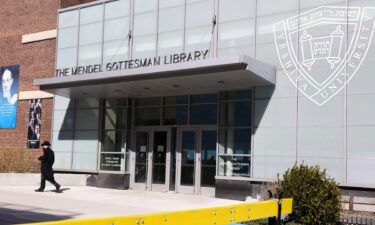 A library of Yeshiva University Wilf campus in New York. Supreme Court Justice Sonia Sotomayor agreed to temporarily block a lower court order that required Yeshiva University to recognize a "Pride Alliance" LGBTQ student club.