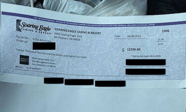 Lizzie Pugh's check is pictured.