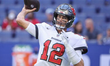 Brady is seen before the Bucs'  preseason game against the Indianapolis Colts on August 27.