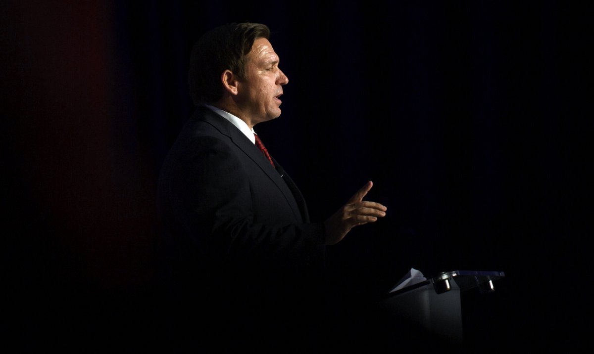 <i>Jeff Swensen/Getty Images</i><br/>The budget language which appropriated the money for Florida's migrant relocation program would not permit two flights for which Gov. Ron DeSantis claimed credit