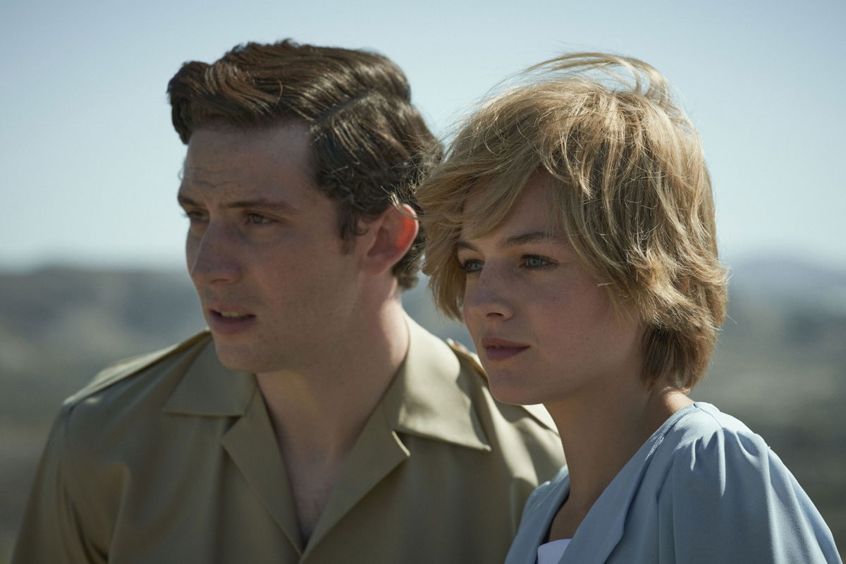 <i>Des Willie/Netflix</i><br/>Josh O'Connor as Prince Charles and Emma Corrin as Princess Diana in 'The Crown