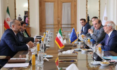 Iran's Foreign Minister Hossein Amir-Abdollahian meets with European officials in Tehran on June 25. An effort to save the Iran nuclear deal appeared to hang in the balance on September 1.