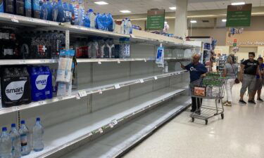 A Publix store was nearly sold out of water on Saturday in Orlando