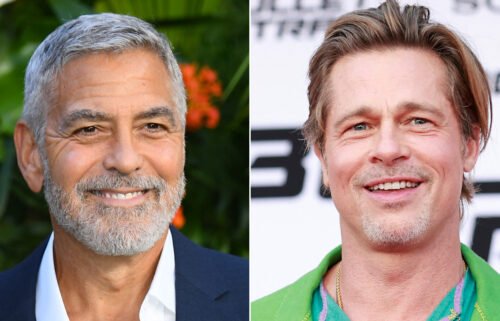George Clooney (left) and Brad Pitt are seen here in a split image.