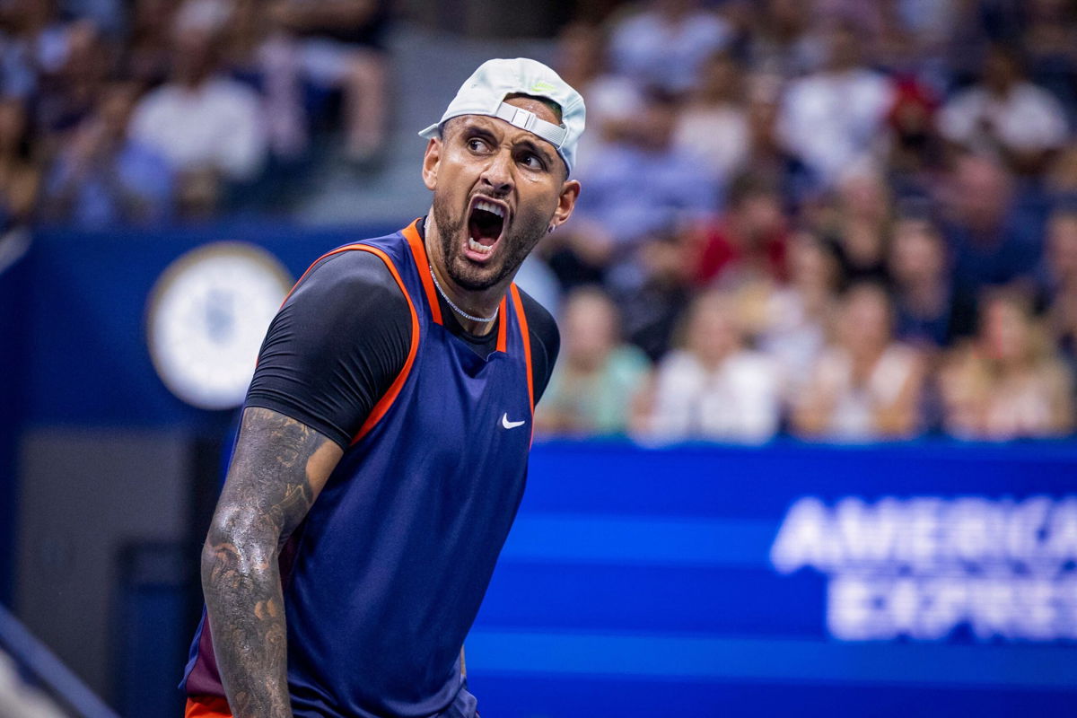 <i>Corey Sipkin/AFP/AFP via Getty Images</i><br/>Nick Kyrgios celebrates against Medvedev on September 4 -- his fourth win against the world No. 1 in five encounters.