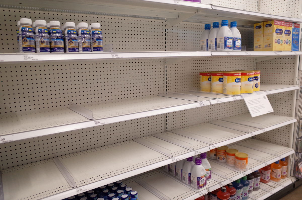 <i>Bing Guan/Reuters</i><br/>Similac and Enfamil products are seen on largely empty shelves in the baby formula section of a Target store