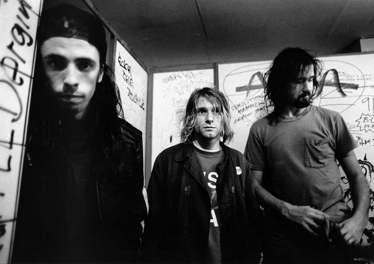 <i>Paul Bergen/Redferns/Getty Images</i><br/>Nirvana members Dave Grohl (left)