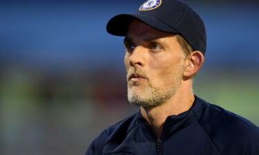 Thomas Tuchel looks on during Chelsea's Champions League defeat to Dinamo Zagreb on September 6.