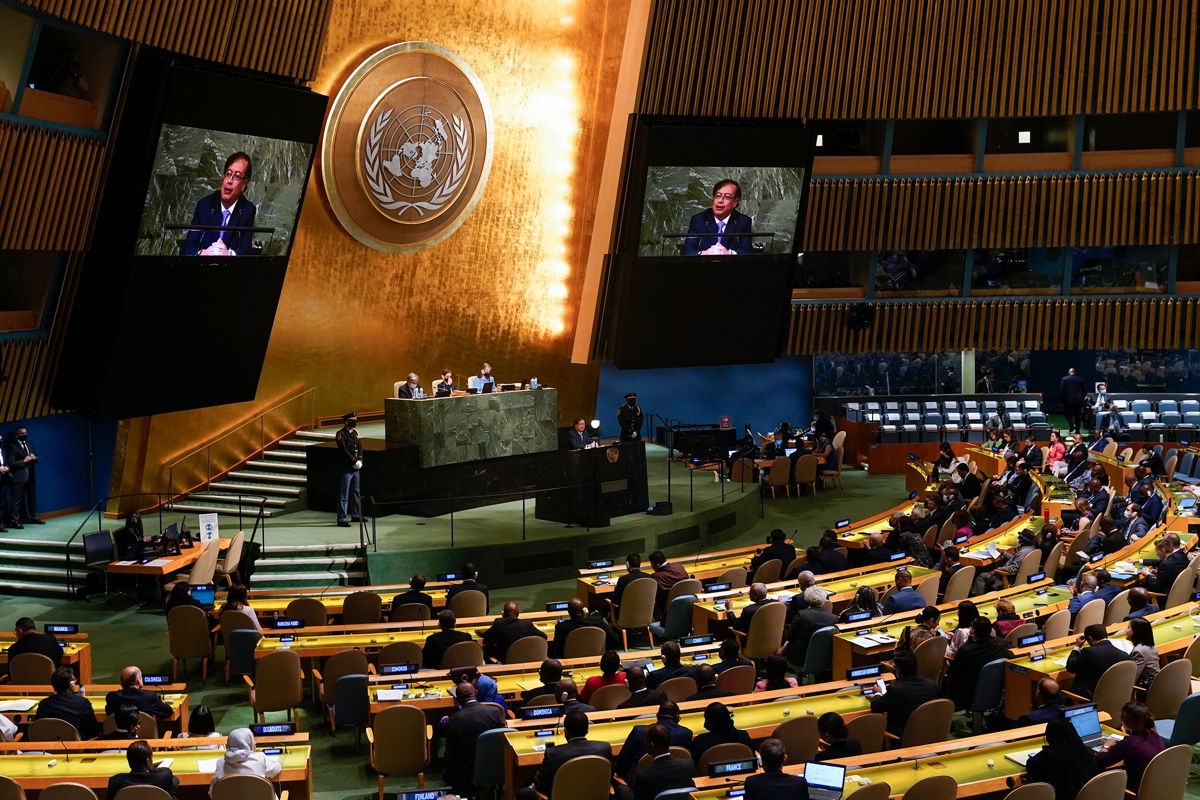 <i>Seth Wenig/AP</i><br/>Recently elected Colombian president Gustavo Petro delivered a fiery speech to the United Nations General Assembly on September 20.