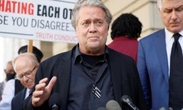 Steve Bannon speaks as he departs after he was found guilty during his trial on contempt of Congress charges on July 22. A federal judge on September 2 denied Steve Bannon's request for a new trial.