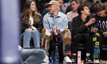 Pete Davidson is pictured in attendance with his sister (left) to cheer on the New York Knicks in 2021.