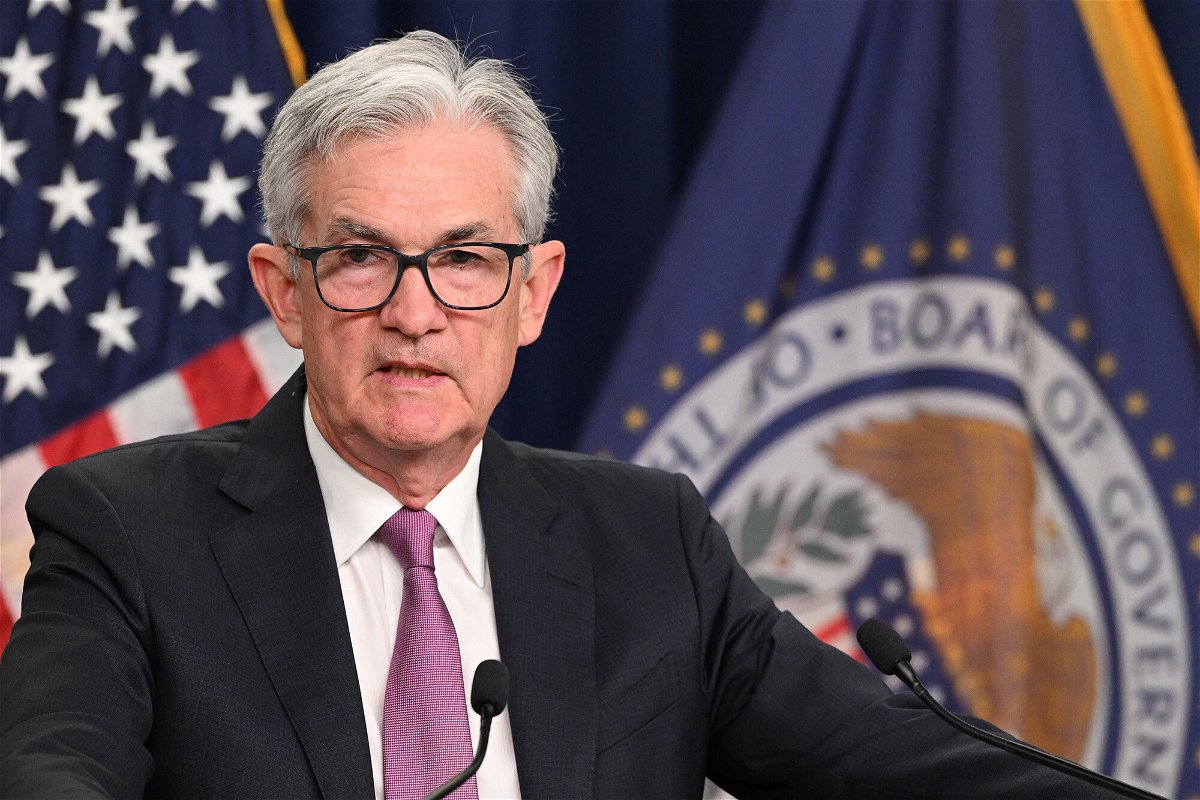 <i>Mandel Ngan/AFP/Getty Images</i><br/>Federal Reserve Board Chairman Jerome Powell speaks during a news conference in Washington