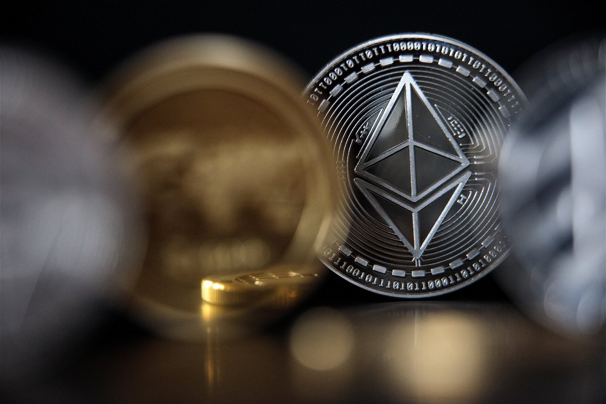 <i>Jack Taylor/Getty Images</i><br/>In this photo illustration of the ethereum cryptocurrency 'altcoin' sits arranged for a photograph on April 25