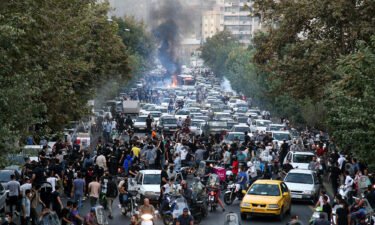 Demonstrations in Tehran following the death of Mahsa Amini are seen here on September 21.