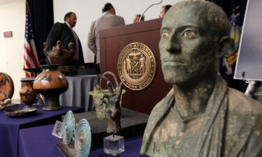 A bronze bust of a man dating from around the first century CE or late BCE was returned.